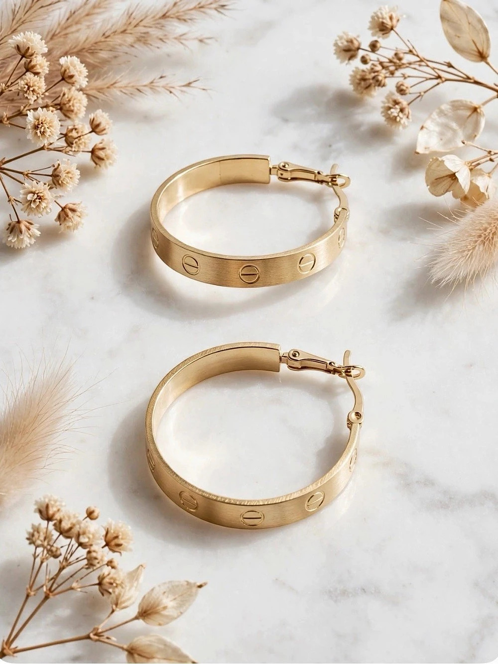 Gold-Tone Hoop Earrings Like New
